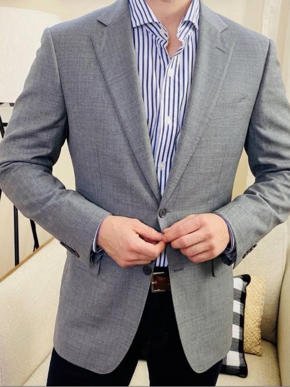 Brooks Brothers Fitzgerald Explorer Light Grey Blazer | 40